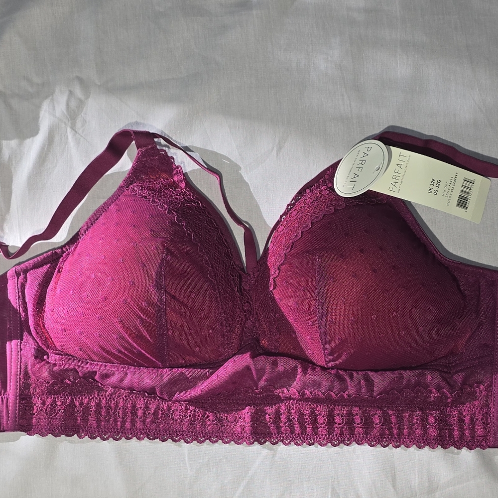 Elegant Maroon Lace Bralette - Picture 2 of 6